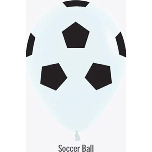 50pcs 12-Inch Soccer Birthday Party Balloon Kit Garden Decoration Football Balloon Baby Shower Holiday Supplies White Balloons