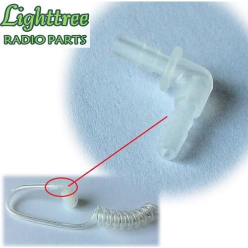 50X Clear Right Angle Tube Connector For Acoustic Tube Earphone Of Walkie Talkie