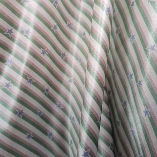 Satin Fabric Glossy Stripe Star Polyester Tilda Floral Charmeuse