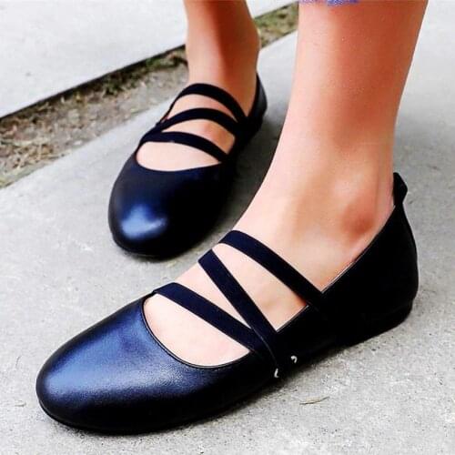 Oxfords Loafers Womens Genuine Leather Ballet Flats Mary Janes Round Toe Shoes Driving Comfort Office Elegant Shoes