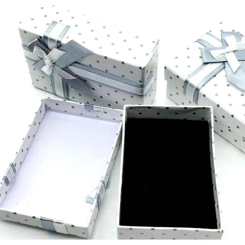 Free Shipping Hot Sell 24pcs Grey Dots Jewelry Pendant Ring Stud Earring Display Gift Boxes
