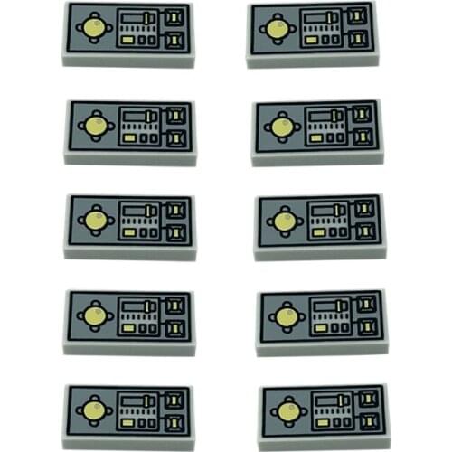 10PCS/Set 1*2 MOC Printing Bricks Control Panel Pattern DIY Building Blocks Toys for Children Kids Gifts Block