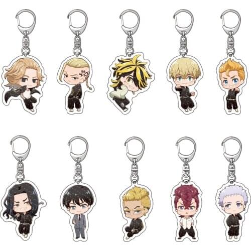 Cute Tokyo Revengers Anime Keychain Manjiro Ken Takemichi Hinata Atsushi Chibi Kawaii Cosplay Bag Pendant Fans Collection Props