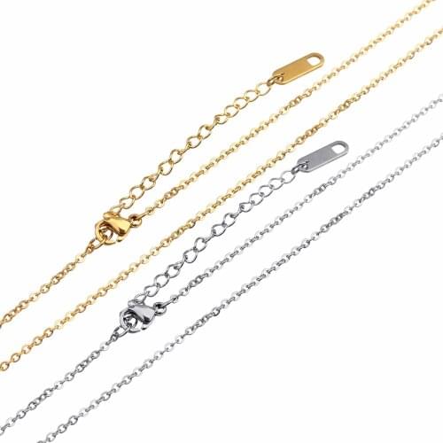 LOULEUR 5 pcs/lot Wide 1.5mm Stainless Steel Women Mens Chain Necklace Bulk Chains for Diy Necklace Bracelets Jewelry Making