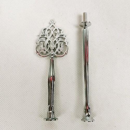 2 tiers cake stand handle The new flower-shaped metal gold silver home party cupcake stand