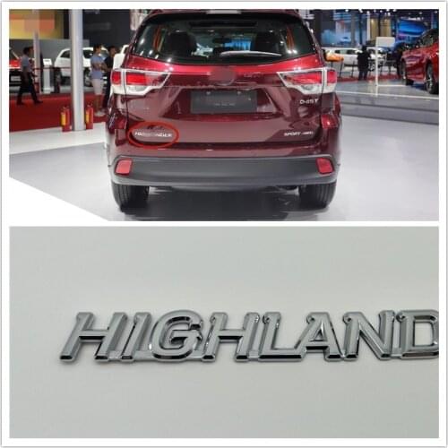 For Toyota Highlander Emblem Rear Trunk Badge Logo Tailgate Nameplate Car Stickers