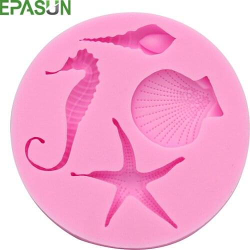 EPASUN Silicone Soap Mold 3D Sea Animal Form Mold for Soap Making Supplies Moule Savon Jabon Fondant Cake Decorating Baking Tool