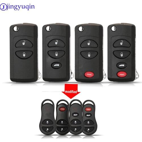 Jingyuqin Modified Flid Folding Car Key Blank Case Cover For Chrysler Sebring Jeep Liberty Dodge Transmitter 2/3/4 B Fob Shell