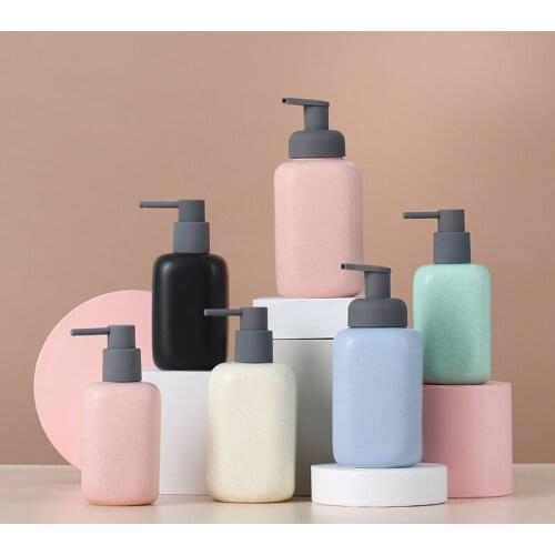 Nordic Style 300ml Shampoo Ceramic Bottle Liquid Shower Gel Refillable Portable Christmas Bathroom Decoration Accessories