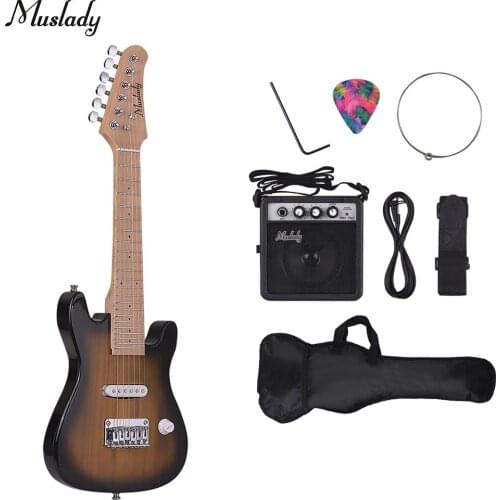 Muslady 28 Inch ST Electric Guitar Kit Maple Neck with Amplifier Guitar Bag Strap Pick String Audio Cable Right-Handed Style