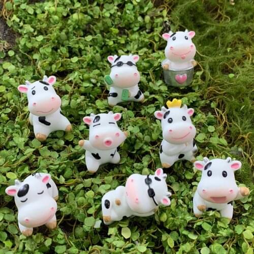 Creative Personality Cute Cow Doll Small Doll Resin Crafts Home Living Room Study Bedroom Decoration Gift