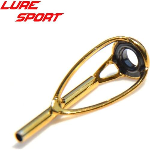 LureSport 10 pcs Gold frame LG Top guide Sic ring guide rod repair Fishing Rod Building component Repair DIY Accessory