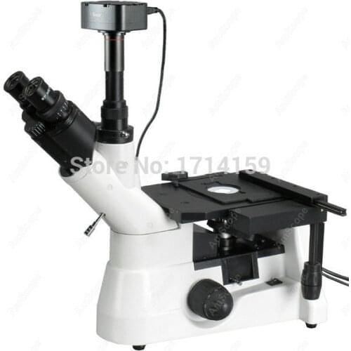 Metallurgical Microscope-AmScope Supplies 40X-1000X Polarizing Inverted Metallurgical Microscope + 10MP Camera