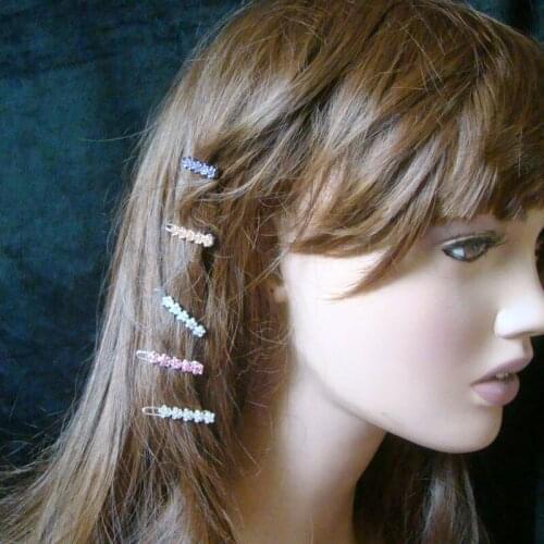 Fancy Mini Crystal Flowers Girls Ladies Pets Hair Hinge Clip Fashion Ornament Prom Barrette Headwear Accessory for Women 12pcs x