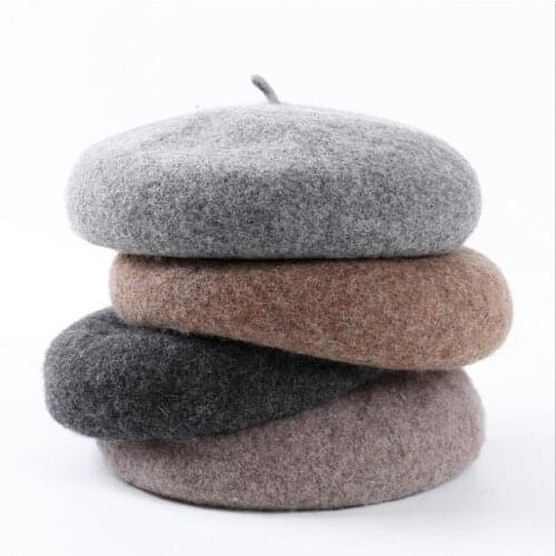 MYZOPER Solid Color Korean Version Wool Adjustable Autumn Winter Beret Fashion New Outdoor Tide Women Felt Hat Painter Hat