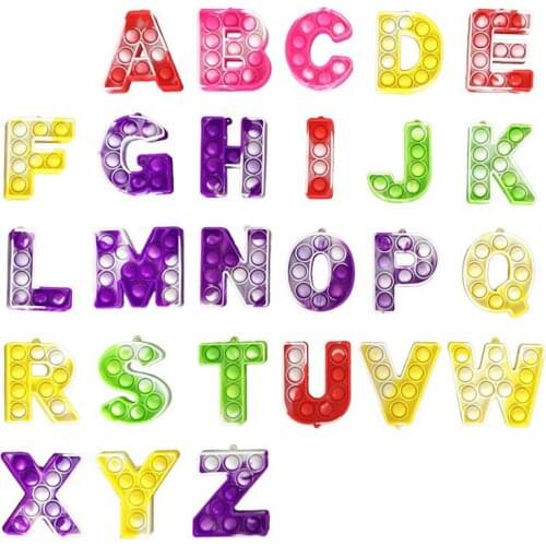 New Pop 26 letters spelling words Bubble Music Keychain Parent-child interactive educational toys