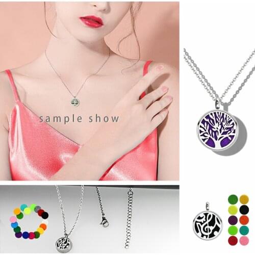 Charms Choker Necklace Stainless Steel Jewelry Pendant Chains Essential Oil Aromatherapy Perfume Diffuser Locket Women Gift 12mm
