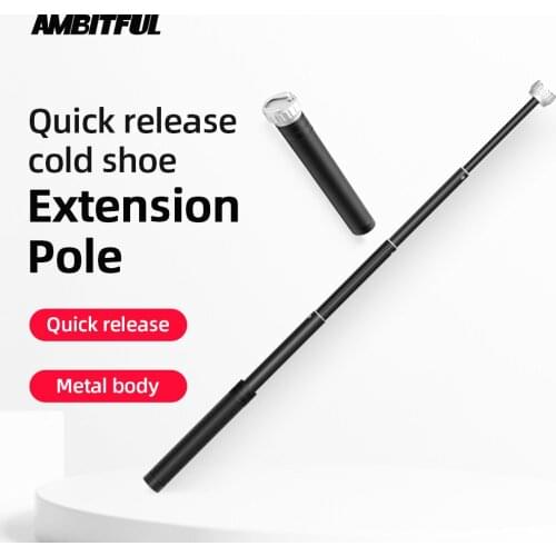 33-73cm Telescopic ot Shoe Selfie Stick for Speedlite LED Light GoPro Hero 8 7 6 5 Action Camera