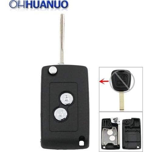 Refit Folding Auto Car Key 2 Buttons Remote Key Shell (307 with Groove) for Peugeot