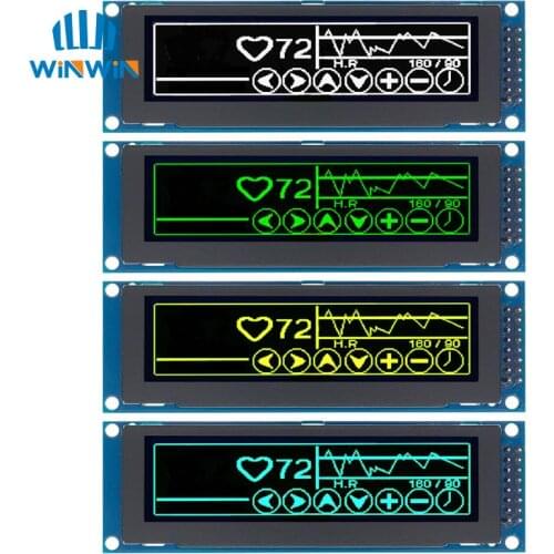 Real OLED Display 3.12" 256*64 25664 Dots Graphic LCD Module Display Screen LCM Screen SSD1322 Controller Support SPI