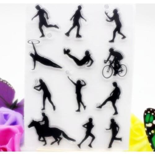 SCS66 Sports Silicone Clear Stamps for Scrapbooking DIY Album Cards Decoration Embossing Folder Craft Rubber Stamp Tools New