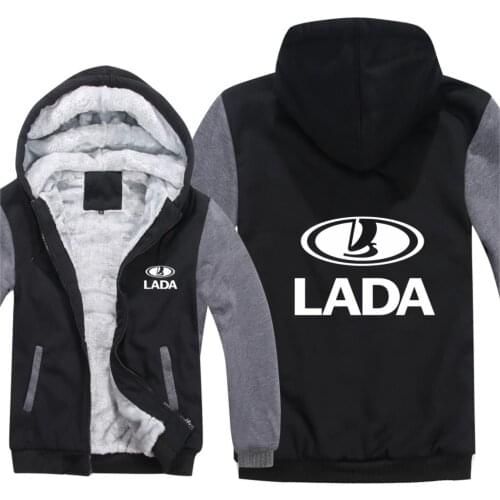 Russia Car LADA Hoodies Men Pullover Wool Liner Jacket LADA Sweatshirts Hoody Fashion Coat