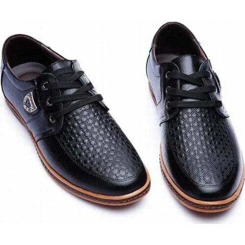 Big size 38-48 high quality genuine leather men business shoes lace up traval driving casual shoes fashion cow muscle man shoes