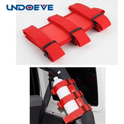 Undoeve Adjustable Roll Bar Fire Extinguisher Brackets Strap Holder For Jeep Wrangler TJ YJ JK CJ