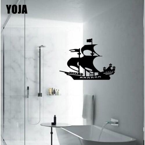YOJA 20x27.9CM Bathroom Glass Sail Decals Home Decoration Wall Stickers G2-0308