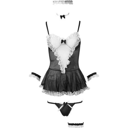 Adult Sexy Lingerie for Women Maid Outfit Cosplay Uniform Nightwear Love Exotic Apparel Temptation Slssy See Through Sleepwear