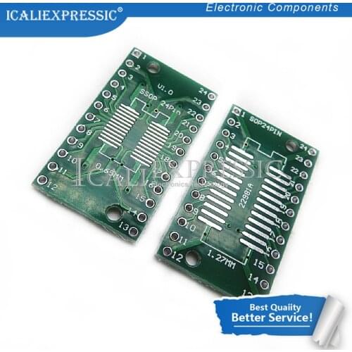 10PCS SOP24 SSOP24 TSSOP24 to DIP24 PCB Pinboard SMD To DIP 0.65mm/1.27mm to 2.54mm DIP Pin Pitch PCB Board Converter Socket