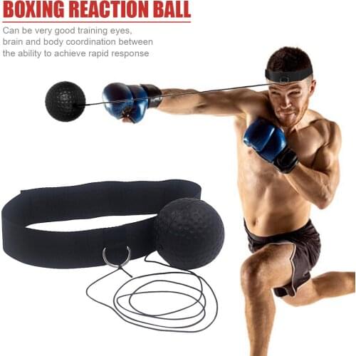4x Muay Thai Hand Eye Training Punch Ball with Headband Exerciser Equipments Gym Training Boxing Reflex Speed Ball