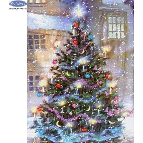3d Diamond Embroidery Christmas tree 5d Diy Diamond Painting Cross Stitch scenery Needlework Mosaic Full Rhinestone Home Decor