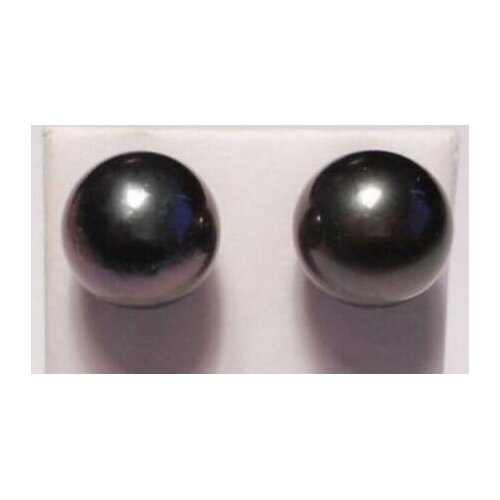 Free shipping luxury Noble jewelry a pair of 9-10mm natural tahitian peacock green pearl earrings