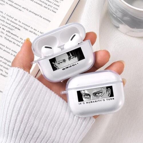 Japan Anime Attack on Titan Earphone Case for Airpods Pro Eren Yeager Armin Arlert Mikasa Ackerman Soft TPU Clear Cover