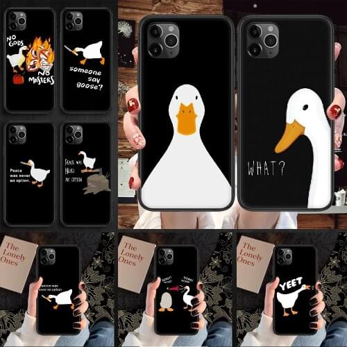 Untitled Goose Game Duck Phone Case Cover Hull For iphone 5 5s se 2 6 6s 7 8 12 mini plus X XS XR 11 PRO MAX black 3D prime
