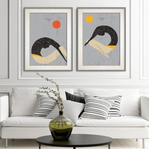 Black Woman Silhouette Wall Art Print Picture Canvas Poster Nursery Print Minimalist Painting Decor No Frame