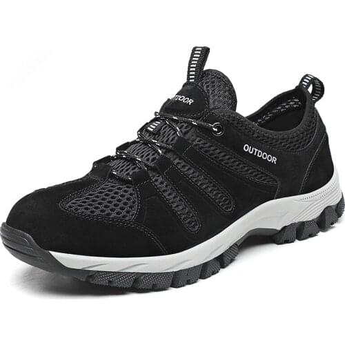 Men Rubber Platform Outdoor Hiking Shoes Non-slip Trail Trekking Mountain Climbing Shoes Breathable Mens Sneakers Sports Shoes