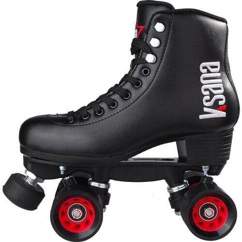 JK Quad Skates Double Row Roller Skates Unisex PU Leather Shoes For Lovers Two Line 39*58mm Wheels Professional Patines