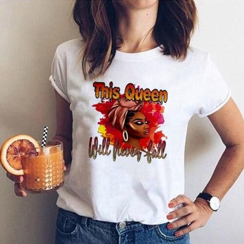 Black queen Print T Shirt Harajuku Short Sleeve Tshirt Fun Graphic Tee Shirt Clothes Camisetas Girl T-shirt Clothing Tops Female