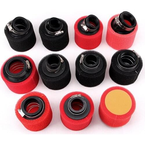 Motorcycle Sponge Air Filter Cleaner Straight and Bent Neck 35/38/42/45/48mm for ATV Dirt Pit Bike Carburetor red and black Kayo