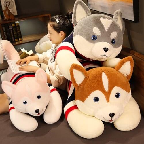 100-150cm Large Size Husky Shiba Inu Plush Toy Stuffed Animal Dog Soft Sleeping Pillow Lovely Gift for Kids Girls Kawaii Present