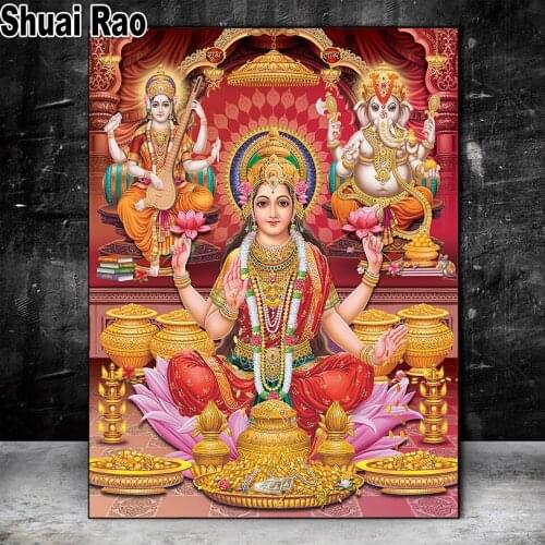 India Gold Ganesha Diamond mosaic Full Square/Round 5D Diy Diamond painting DIY Diamond embroidery Cross stitch religion Art