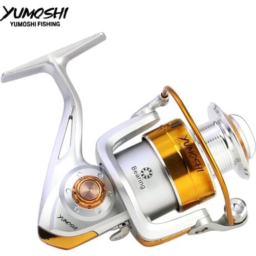 Yumoshi Brand Fly Sea Fishing Reel Silver Pre-Loading Spinning Fishing Wheel Fake Bait Casting Ocean Lake Rubber Handle BL
