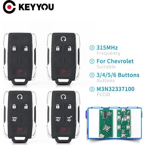 KEYYOU 315Mhz M3N32337100 Remote Car Key For Chevrolet 2014-2018 Silverado Colorado GMC Keyless Entry Remote Control