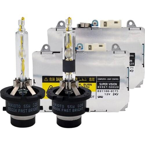 SKYJOYCE Original D2S Xenon HID Kit 55W 5500K D4S D2R D4R Xenon Bulb 85967-50020 D2S HID Ballast Reactor 55W Car Headlight Kit