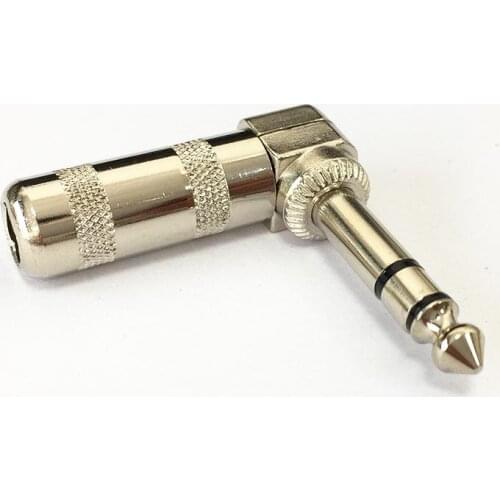 6.35mm male right angle connector microphone plug big 3 core soldering