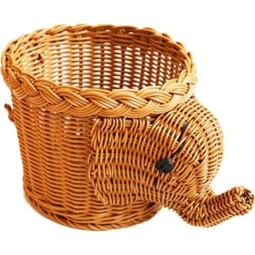 Creative Storage Basket Animal Shape Rattan Waterproof Desktop Snack Fruit Bread Storage Basket