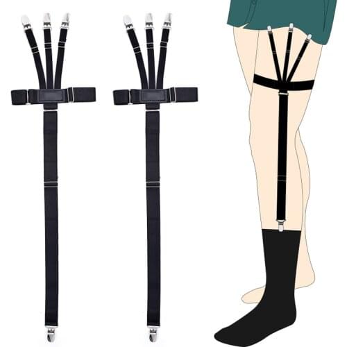 Fashion Mans Garters Shirt Stays Skirt Holder Gentlemans Leg Suspenders Shirt Braces Elastic Uniform Strap Shirt Garters
