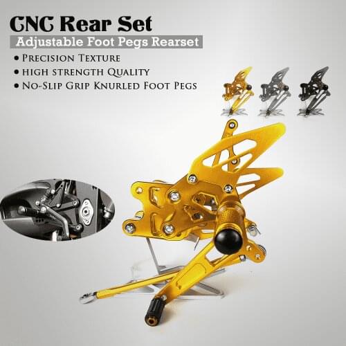 Motorcycle CNC Aluminum Footrest Rear Sets Adjustable Rearset Foot Pegs for SUZUKI GSXR1000 GSX-R 1000 K7 GSX-R1000 07-08